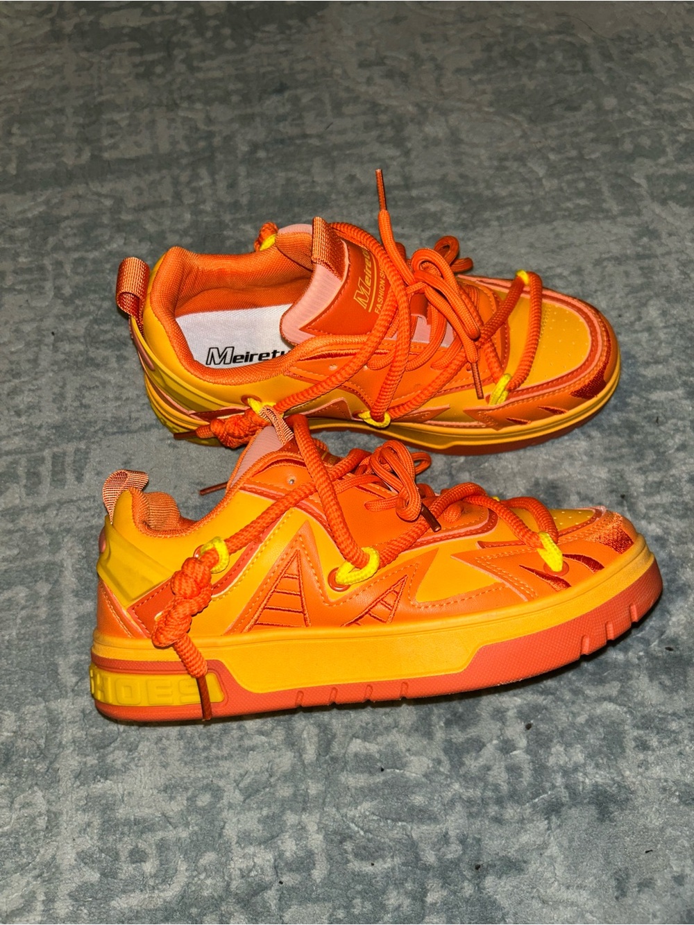 Bright Orange Chunky Sneakers